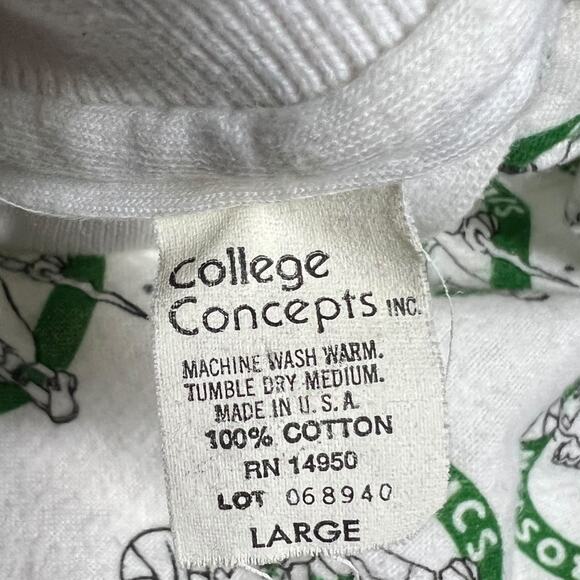 Vintage Boston Celtics All-Over Print Polo Dress Nightshirt USA Cotton L 90s - Picture 6 of 16